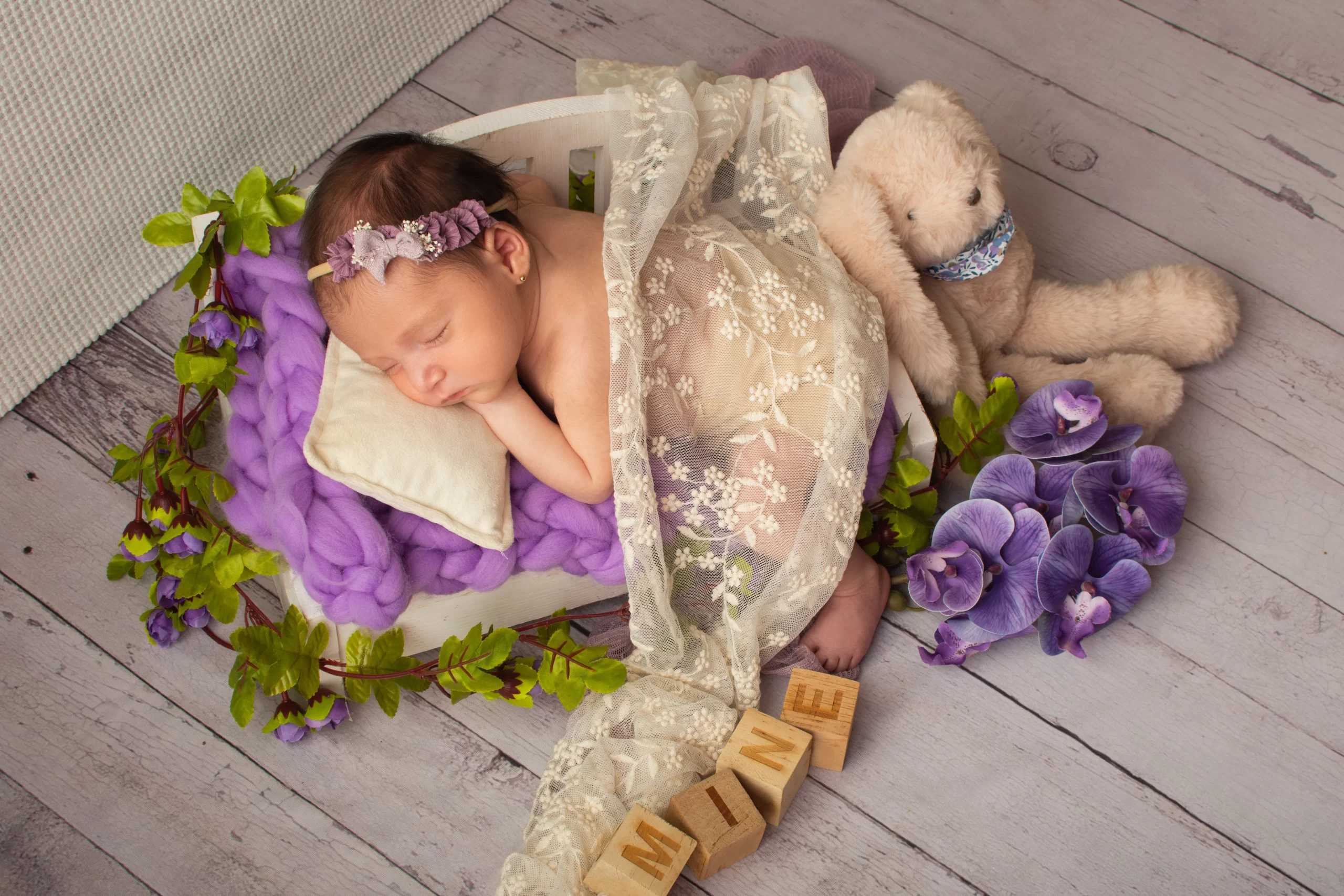 sesión fotográfica de bebé recién nacido