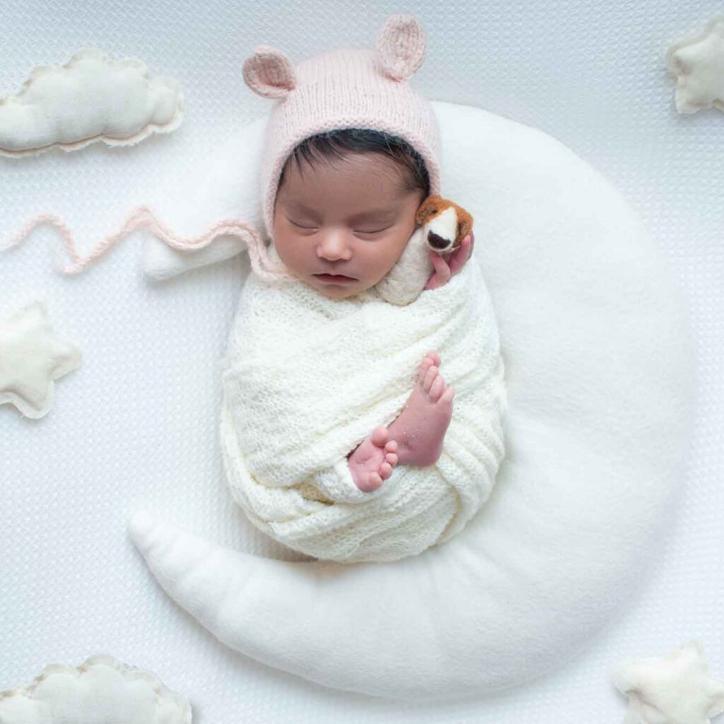 sesión fotográfica de bebé recién nacido