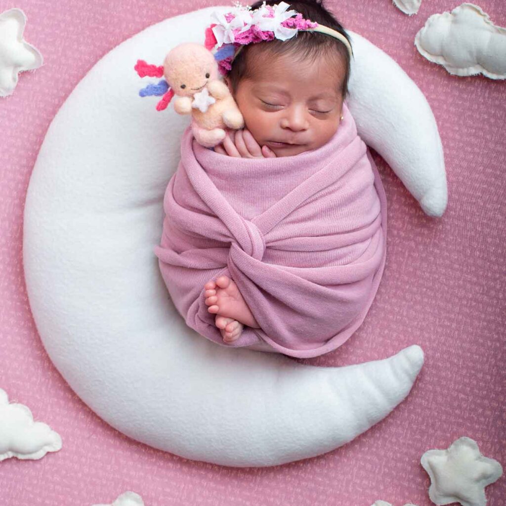 sesión fotográfica de bebé recién nacido