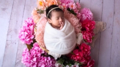 sesión fotográfica de bebé recién nacido