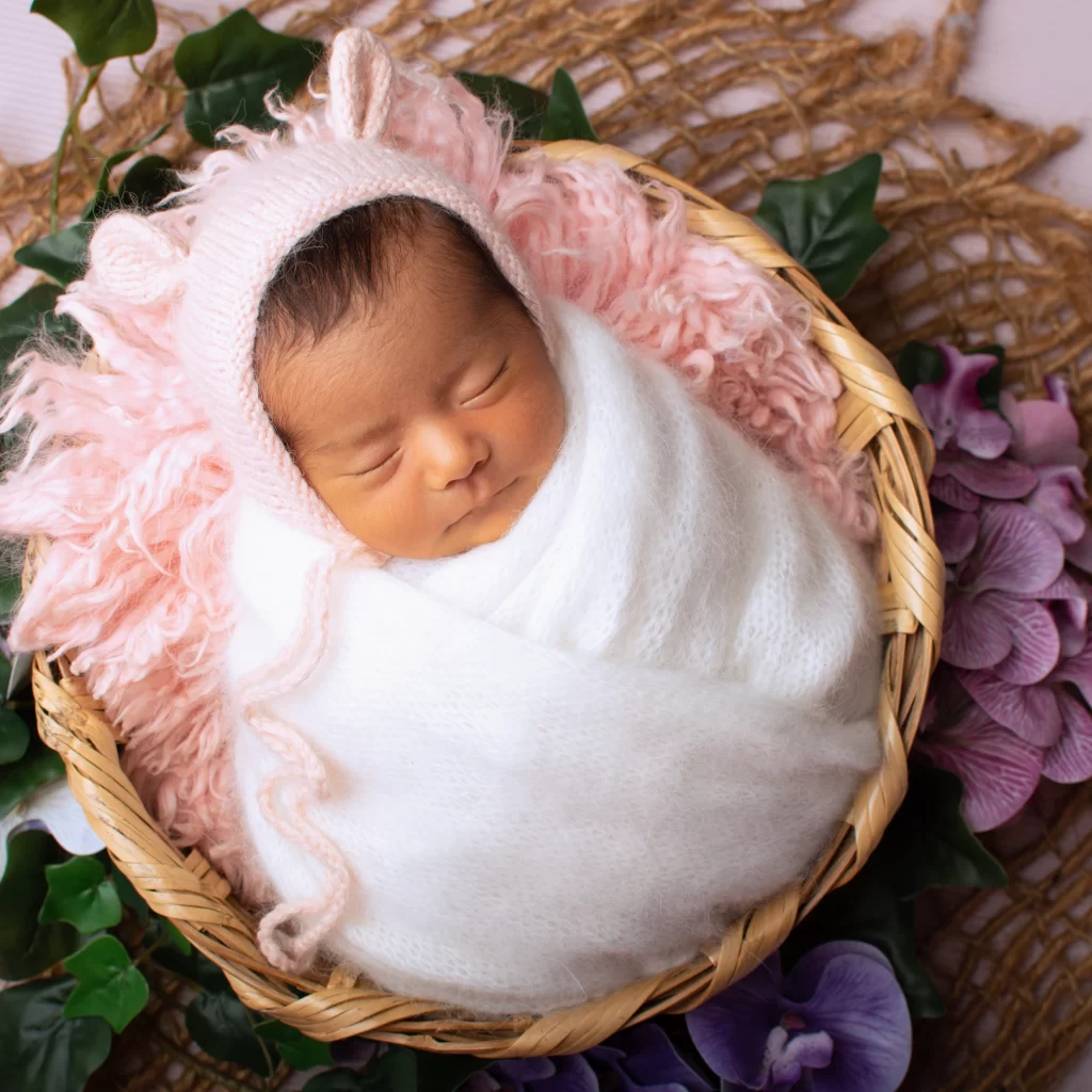 sesión fotográfica de bebé recién nacido