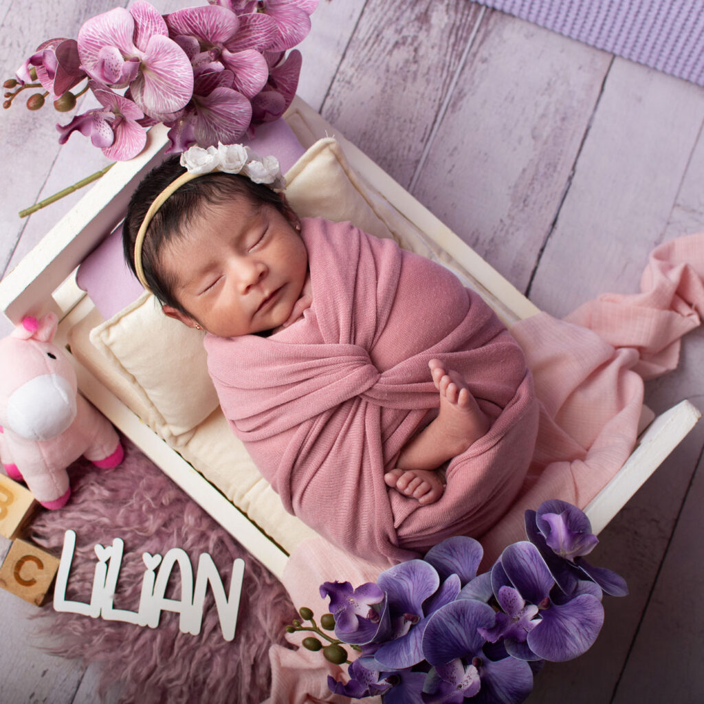 sesión fotográfica de bebé recién nacido