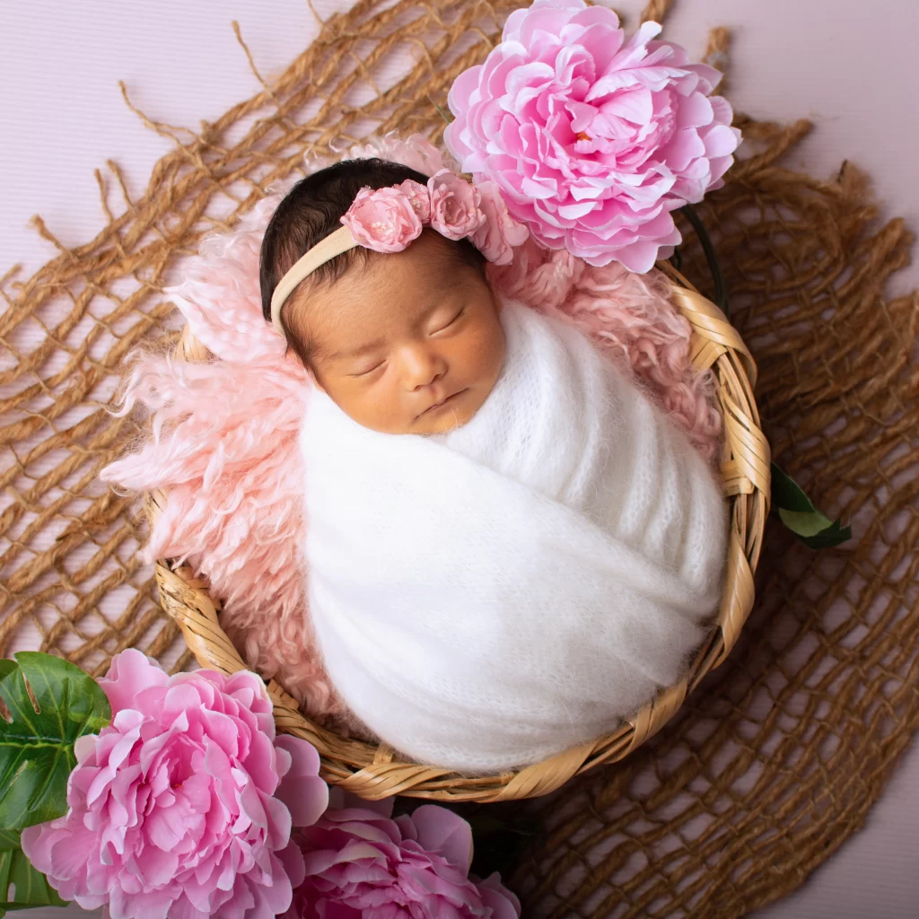 sesión fotográfica de bebé recién nacido