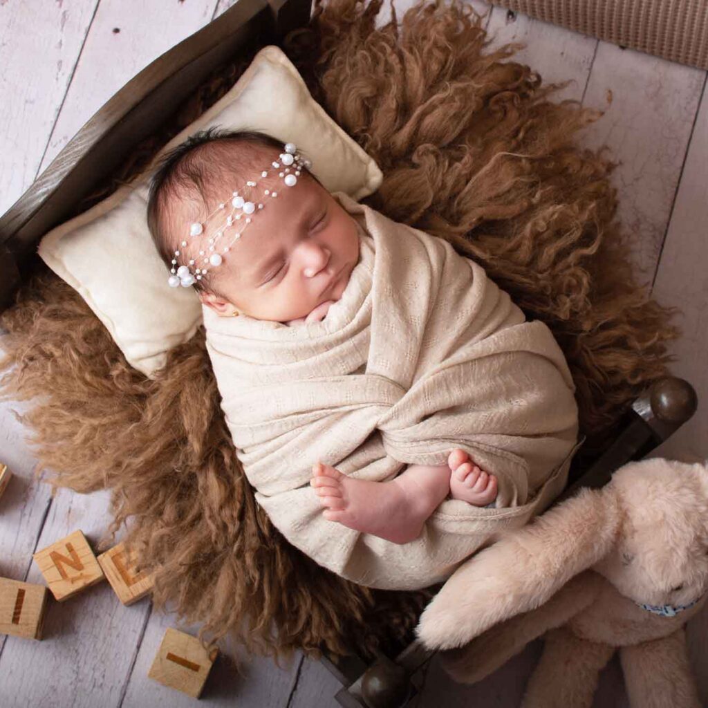 sesión fotográfica de bebé recién nacido