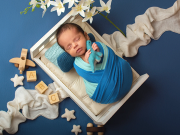 sesión fotográfica de bebé recién nacido