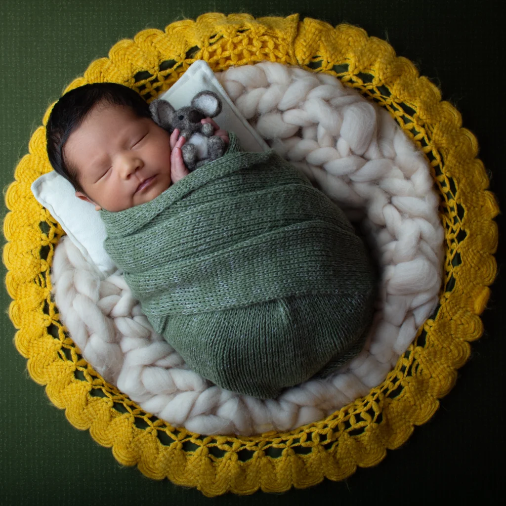 sesión fotográfica de bebé recién nacido